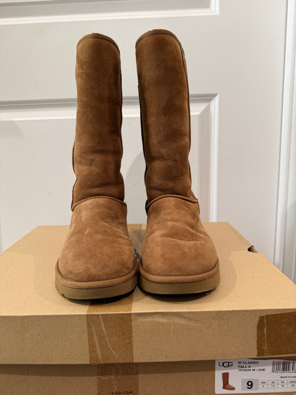 UGG Suede Mid-Calf Boots in Chestnut Brown